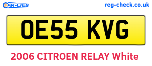 OE55KVG are the vehicle registration plates.