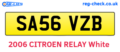 SA56VZB are the vehicle registration plates.