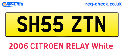 SH55ZTN are the vehicle registration plates.