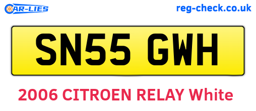SN55GWH are the vehicle registration plates.