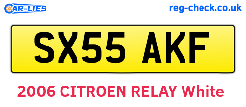 SX55AKF are the vehicle registration plates.
