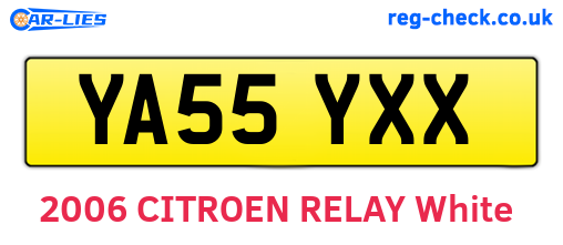YA55YXX are the vehicle registration plates.