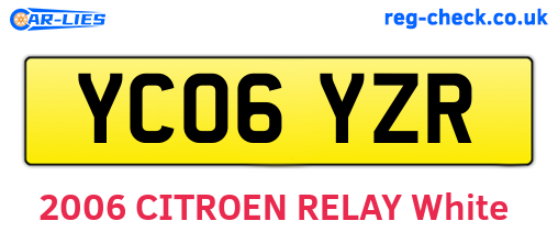 YC06YZR are the vehicle registration plates.
