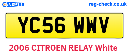 YC56WWV are the vehicle registration plates.