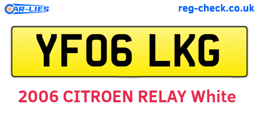 YF06LKG are the vehicle registration plates.