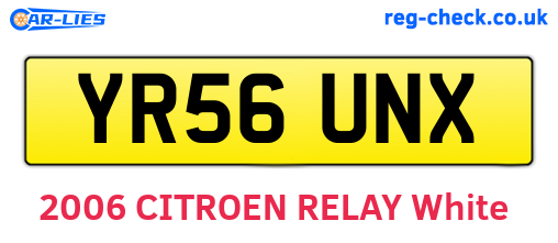 YR56UNX are the vehicle registration plates.