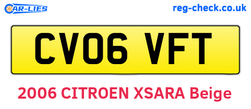 CV06VFT are the vehicle registration plates.