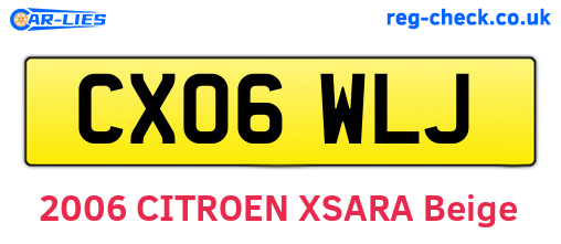 CX06WLJ are the vehicle registration plates.