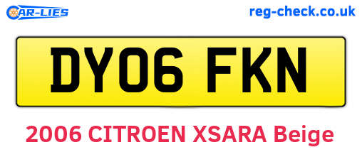 DY06FKN are the vehicle registration plates.