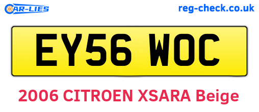 EY56WOC are the vehicle registration plates.