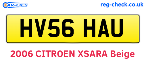 HV56HAU are the vehicle registration plates.