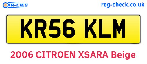KR56KLM are the vehicle registration plates.