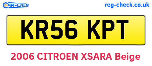 KR56KPT are the vehicle registration plates.