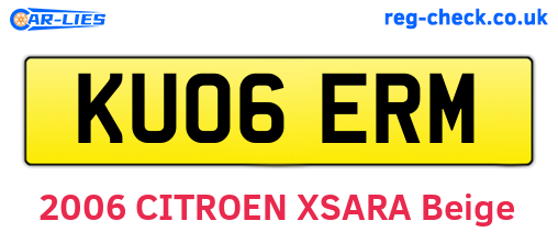 KU06ERM are the vehicle registration plates.