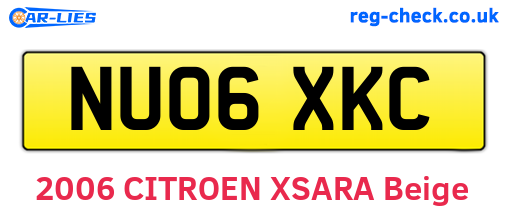 NU06XKC are the vehicle registration plates.
