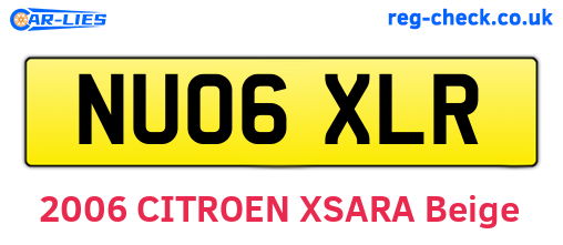 NU06XLR are the vehicle registration plates.