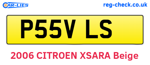 P55VLS are the vehicle registration plates.