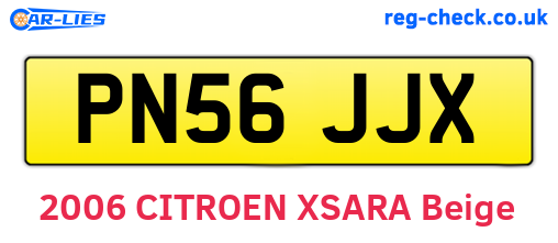 PN56JJX are the vehicle registration plates.