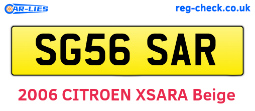 SG56SAR are the vehicle registration plates.