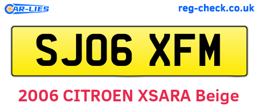 SJ06XFM are the vehicle registration plates.
