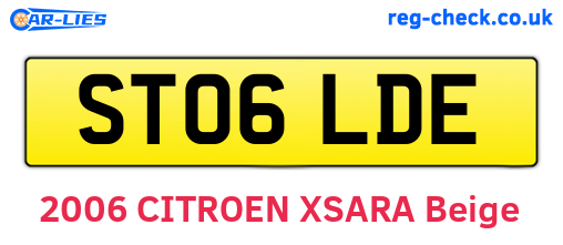 ST06LDE are the vehicle registration plates.