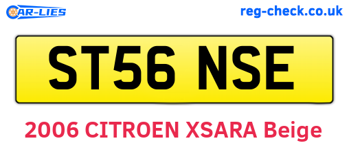 ST56NSE are the vehicle registration plates.