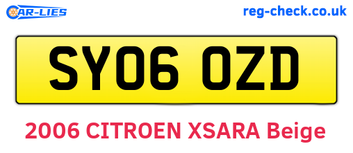 SY06OZD are the vehicle registration plates.