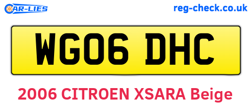 WG06DHC are the vehicle registration plates.