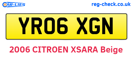 YR06XGN are the vehicle registration plates.