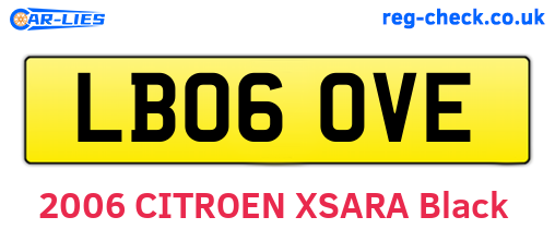 LB06OVE are the vehicle registration plates.