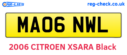 MA06NWL are the vehicle registration plates.