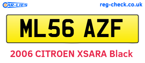 ML56AZF are the vehicle registration plates.