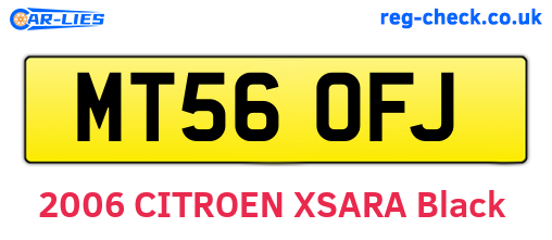 MT56OFJ are the vehicle registration plates.