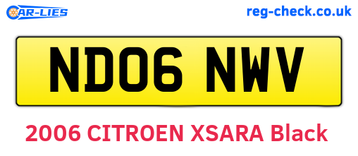 ND06NWV are the vehicle registration plates.