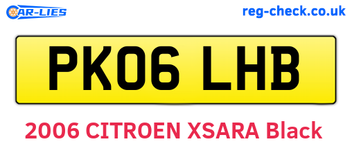 PK06LHB are the vehicle registration plates.
