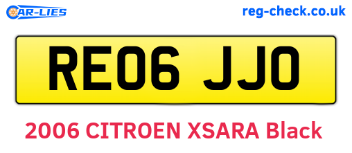 RE06JJO are the vehicle registration plates.