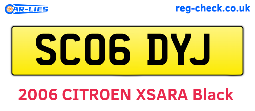 SC06DYJ are the vehicle registration plates.