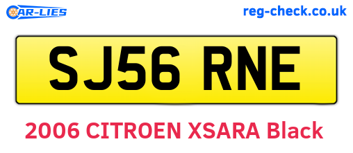 SJ56RNE are the vehicle registration plates.