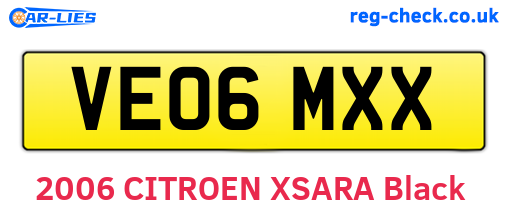 VE06MXX are the vehicle registration plates.