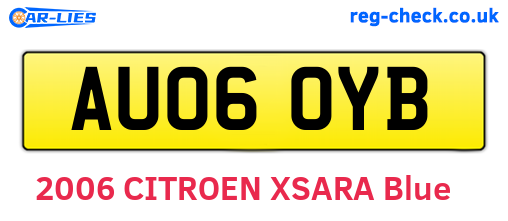 AU06OYB are the vehicle registration plates.