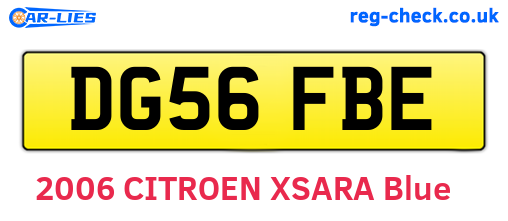 DG56FBE are the vehicle registration plates.