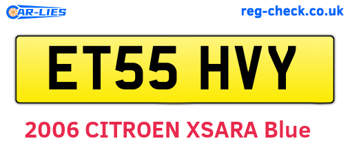 ET55HVY are the vehicle registration plates.