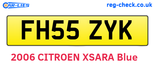 FH55ZYK are the vehicle registration plates.
