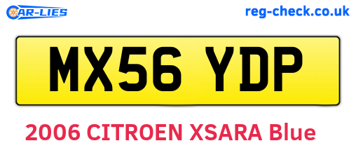 MX56YDP are the vehicle registration plates.