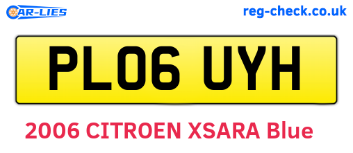 PL06UYH are the vehicle registration plates.
