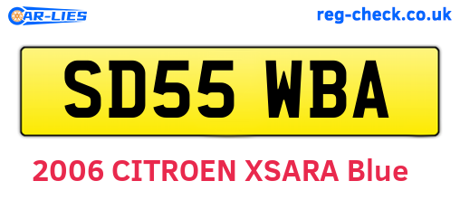 SD55WBA are the vehicle registration plates.