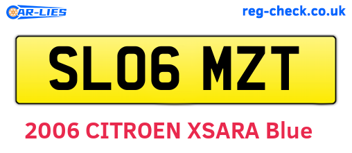 SL06MZT are the vehicle registration plates.