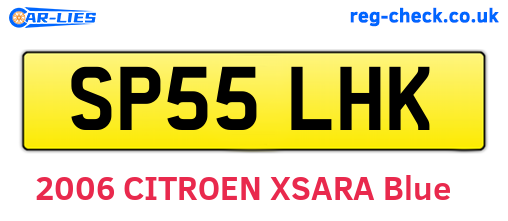 SP55LHK are the vehicle registration plates.