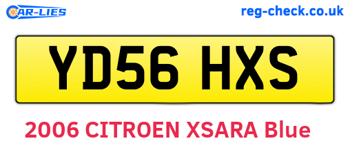 YD56HXS are the vehicle registration plates.