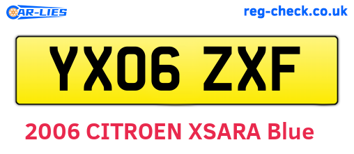 YX06ZXF are the vehicle registration plates.
